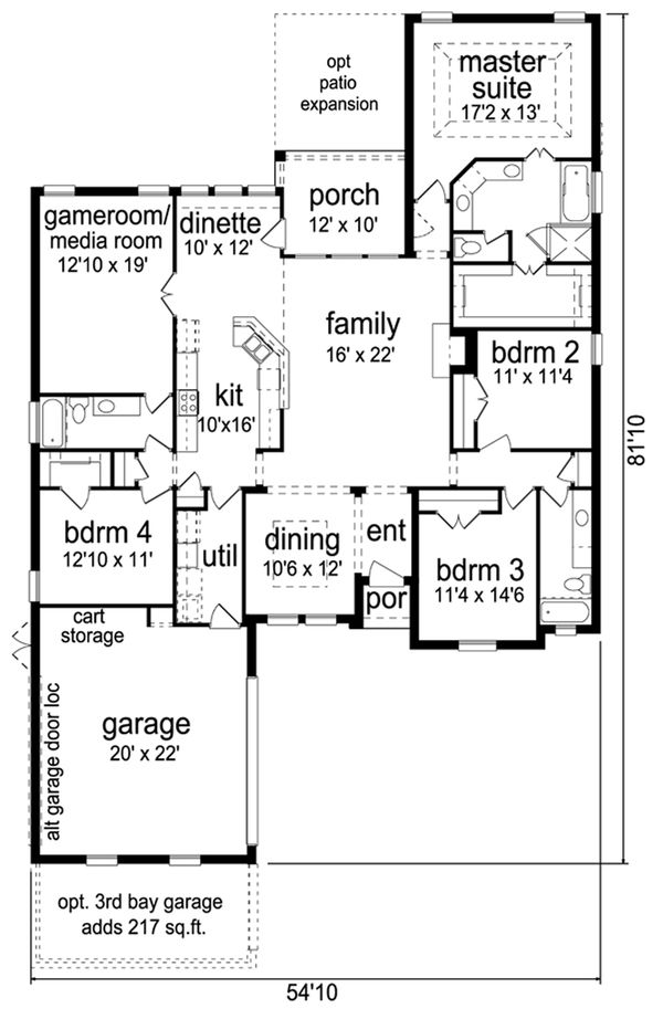 House Plan Design - Tudor Floor Plan - Main Floor Plan #84-607