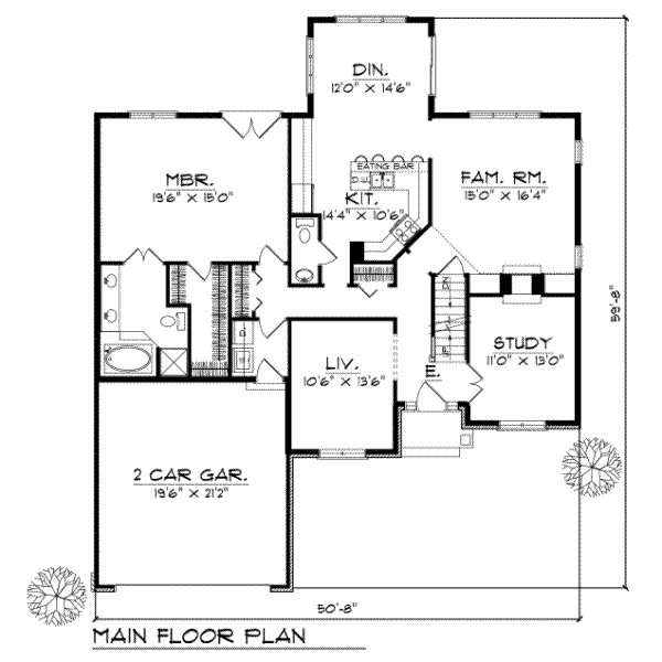 Dream House Plan - Traditional Floor Plan - Main Floor Plan #70-397