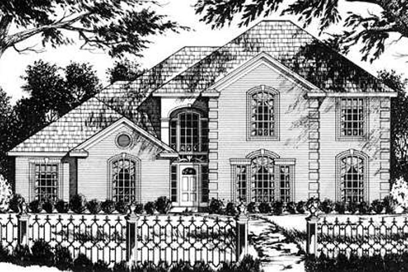 House Blueprint - European Exterior - Front Elevation Plan #40-435