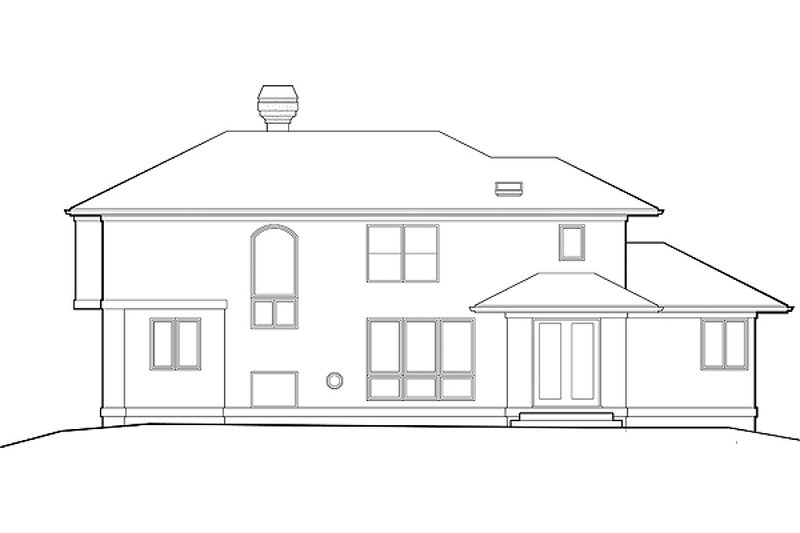 House Design - Mediterranean style home, rear elevation