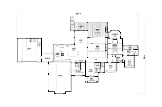 Floor Plan - Main Floor for European House Plan #1089-11 - 4 bed, 3.5 bath