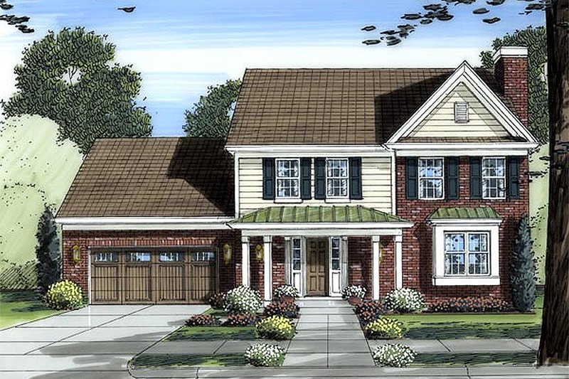 Dream House Plan - Traditional Exterior - Front Elevation Plan #46-454