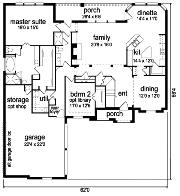 Home Plan - European Floor Plan - Main Floor Plan #84-403
