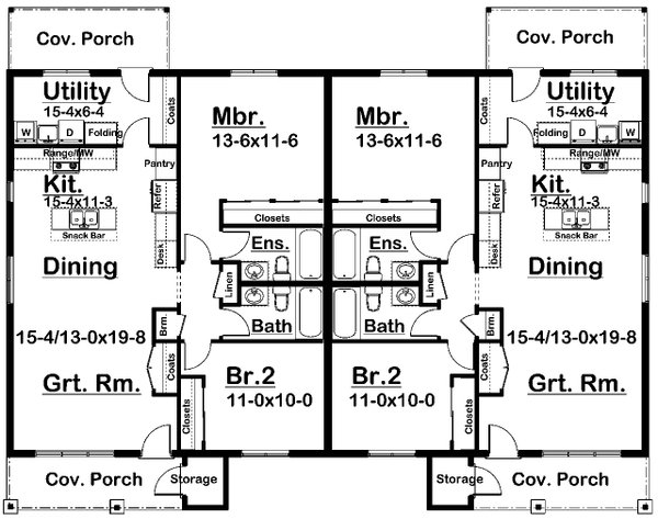 Dream House Plan - Floor Plan - Main Floor for Farmhouse House Plan #126-298 - 4 bed, 4 bath