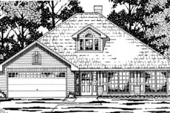 Exterior - Front Elevation for Traditional House Plan #42-230 - 3 bed, 2 bath