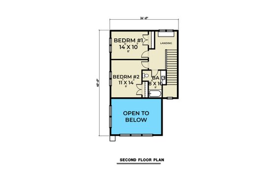 Floor Plan - Upper Floor for Contemporary House Plan #1070-163 - 3 bed, 2.5 bath