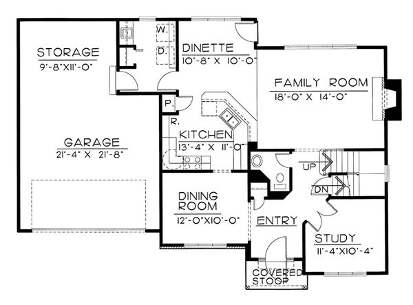 House Design - Traditional Floor Plan - Main Floor Plan #20-2144