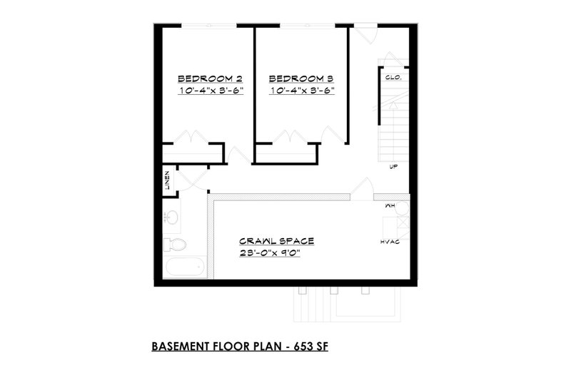 Home Plan - Floor Plan - Lower Floor for Farmhouse House Plan #30-370 - 3 bed, 2.5 bath