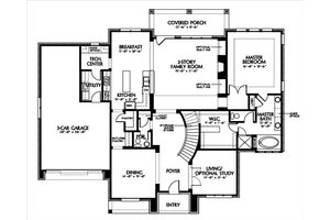 Floor Plan - Main Floor for European House Plan #449-4 - 4 bed, 3.5 bath