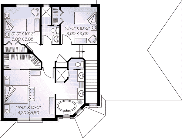 Architectural House Design - Traditional Floor Plan - Upper Floor Plan #23-594