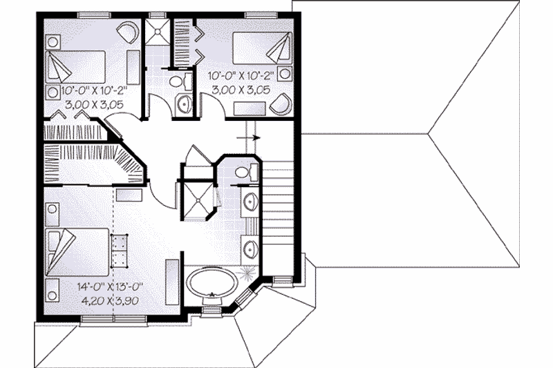 Home Plan - Floor Plan - Upper Floor for Traditional House Plan #23-594 - 3 bed, 2.5 bath