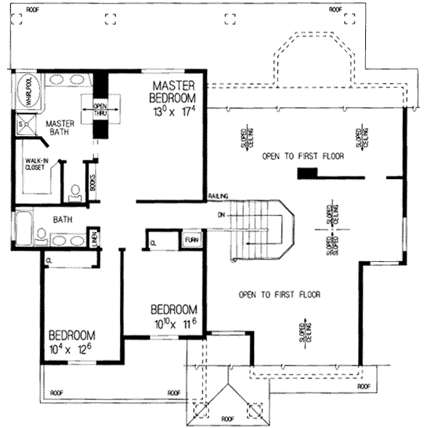 House Plan Design - Mediterranean Floor Plan - Upper Floor Plan #72-456