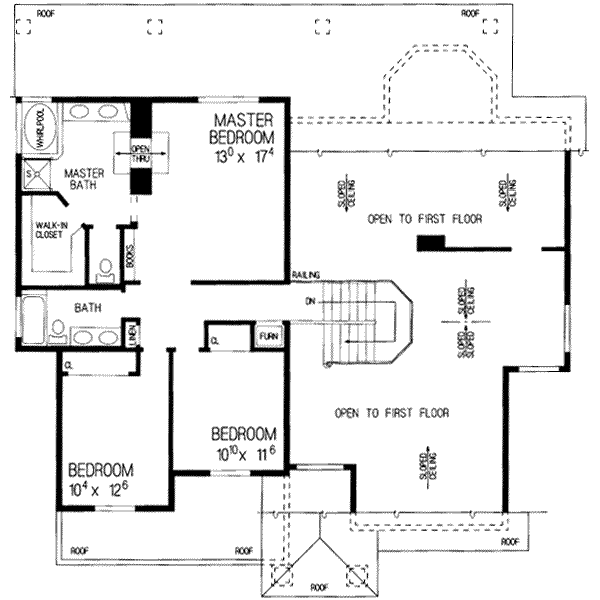 Mediterranean Floor Plan - Upper Floor Plan #72-456