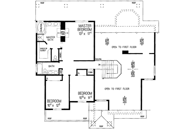 Home Plan - Floor Plan - Upper Floor for Mediterranean House Plan #72-456 - 3 bed, 3 bath