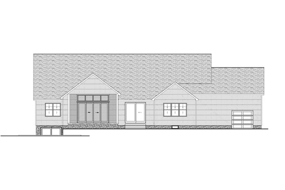 Exterior - Rear Elevation for Farmhouse House Plan #1089-1 - 3 bed, 2.5 bath