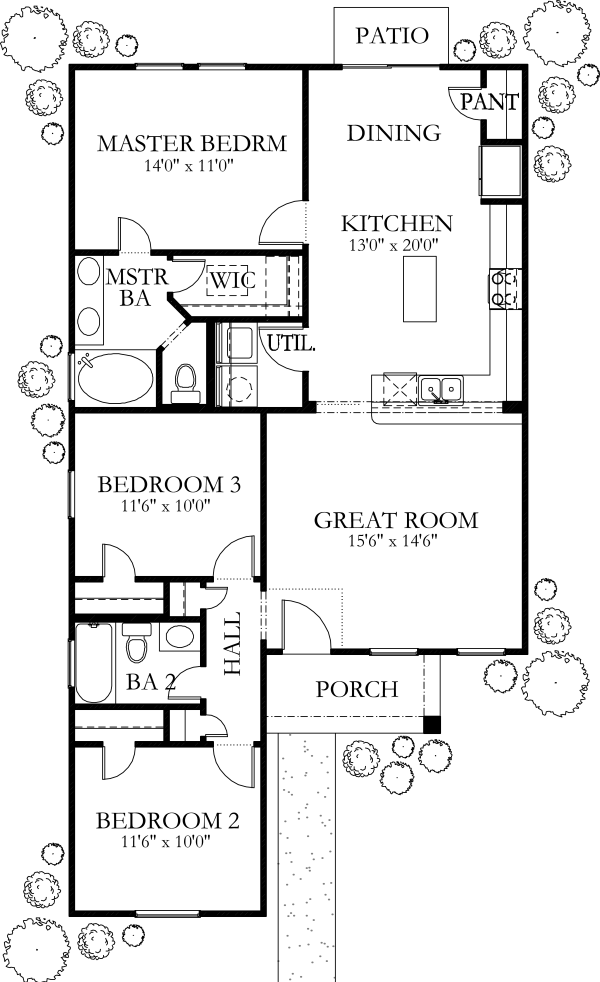 Dream House Plan - European Floor Plan - Main Floor Plan #80-132