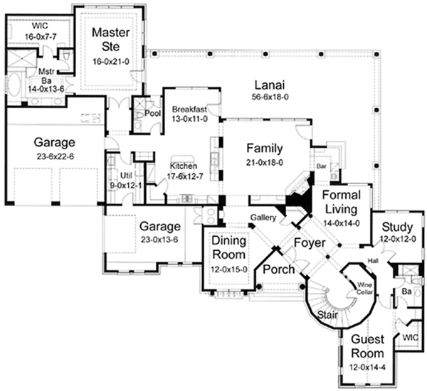 Dream House Plan - Mediterranean Floor Plan - Main Floor Plan #120-218