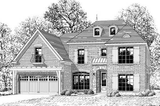 Exterior - Front Elevation for European House Plan #424-335 - 5 bed, 3.5 bath
