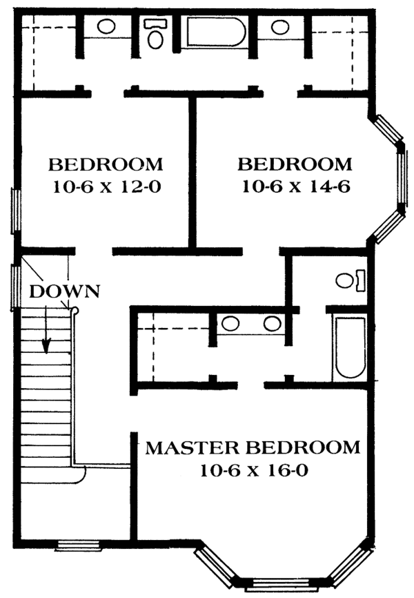 Architectural House Design - Victorian Floor Plan - Upper Floor Plan #1014-8