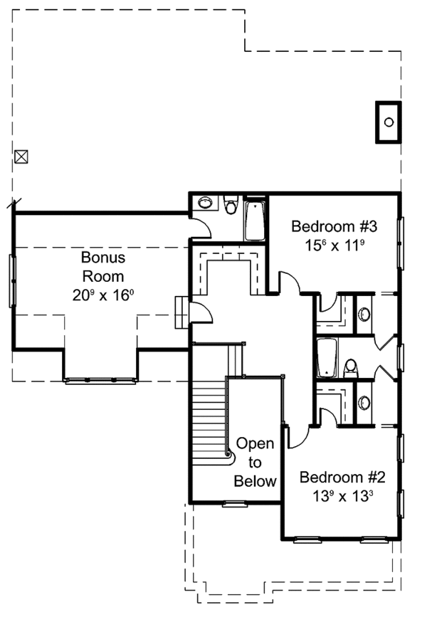 House Design - Classical Floor Plan - Upper Floor Plan #429-307