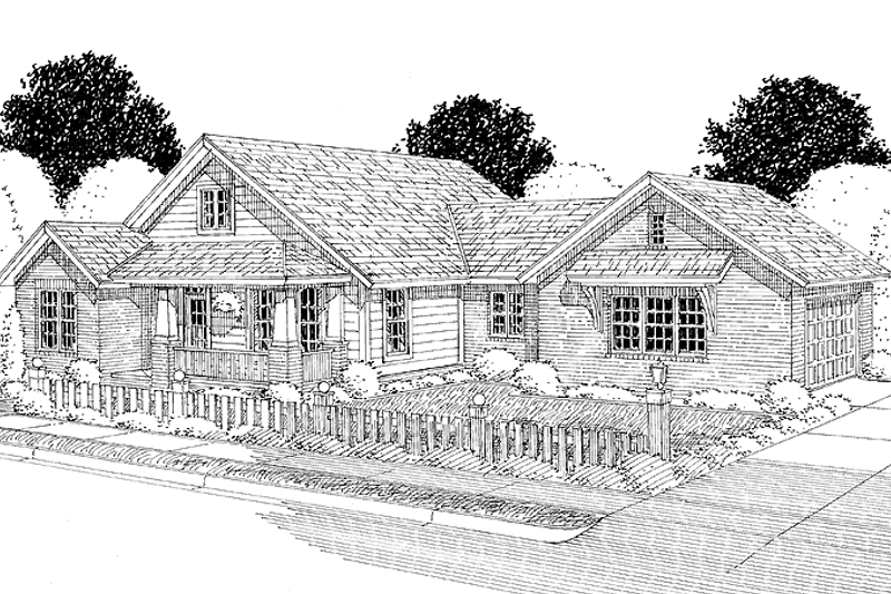 Architectural House Design - Craftsman Exterior - Front Elevation Plan #513-2119