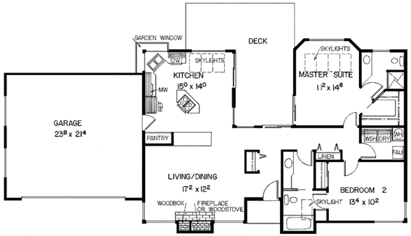 Home Plan - Contemporary Floor Plan - Main Floor Plan #60-714