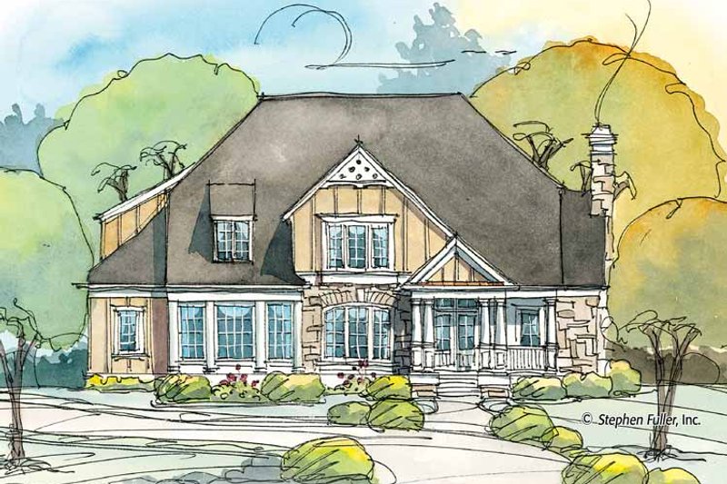 Architectural House Design - Exterior - Front Elevation 3 for Country House Plan #429-374 - 4 bed, 3.5 bath