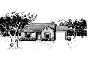 House Design - Exterior - Front Elevation for Colonial House Plan #14-262 - 3 bed, 2 bath