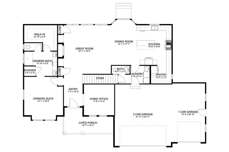 Dream House Plan - Floor Plan - Main Floor for Traditional House Plan #1060-288 - 4 bed, 2.5 bath