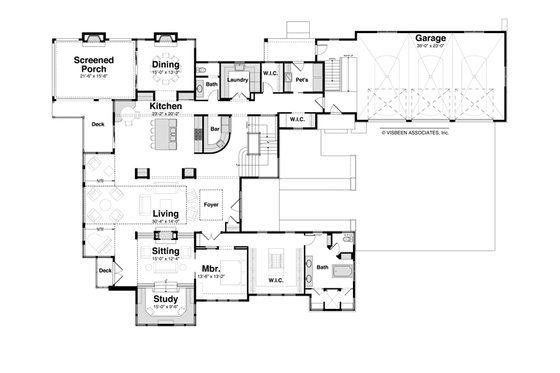 Floor Plan - Main Floor for Contemporary House Plan #928-261 - 4 bed, 4.5 bath