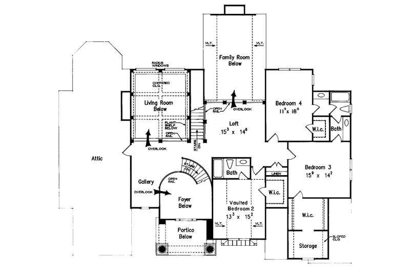 House Plan Design - Floor Plan - Upper Floor for Classical House Plan #927-142 - 4 bed, 3.5 bath