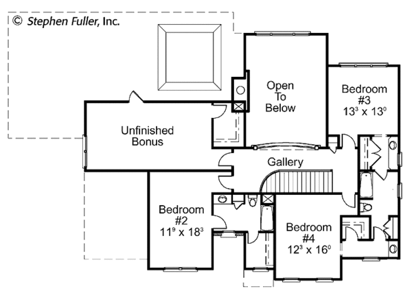 Architectural House Design - Colonial Floor Plan - Upper Floor Plan #429-406