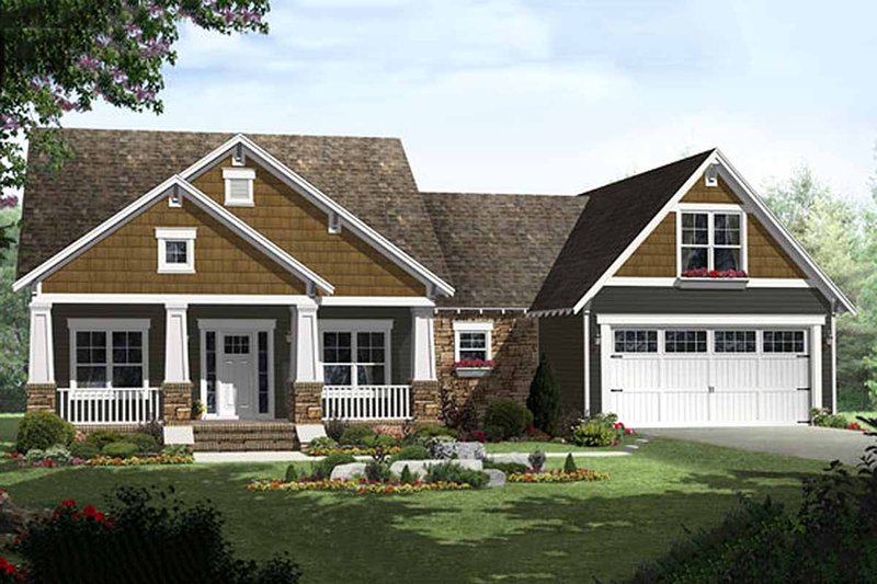 Architectural House Design - Craftsman Exterior - Front Elevation Plan #21-303