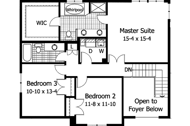 Home Plan - Floor Plan - Upper Floor for Traditional House Plan #51-836 - 3 bed, 2.5 bath