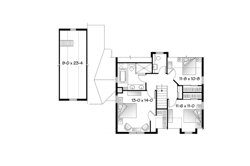 Architectural House Design - Floor Plan - Upper Floor for Country House Plan #23-2561 - 3 bed, 2.5 bath