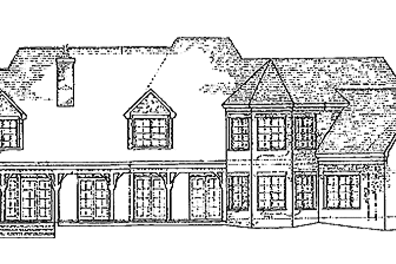 Home Plan - Exterior - Rear Elevation for Country House Plan #453-245 - 6 bed, 7.5 bath