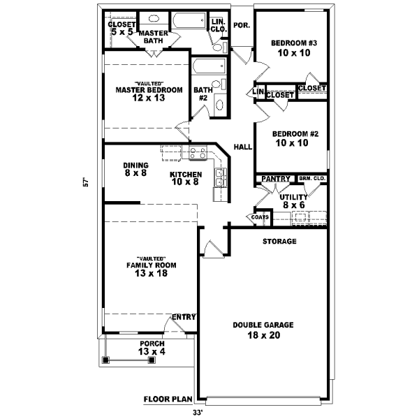 Traditional Floor Plan - Main Floor Plan #81-13635