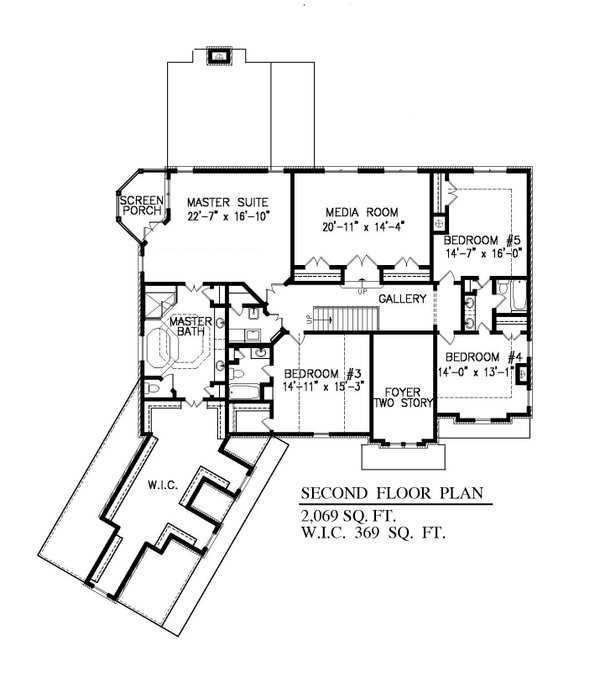 House Design - Traditional Floor Plan - Upper Floor Plan #54-567