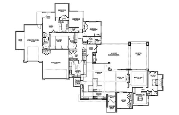 House Design - Mediterranean Floor Plan - Main Floor Plan #1073-24