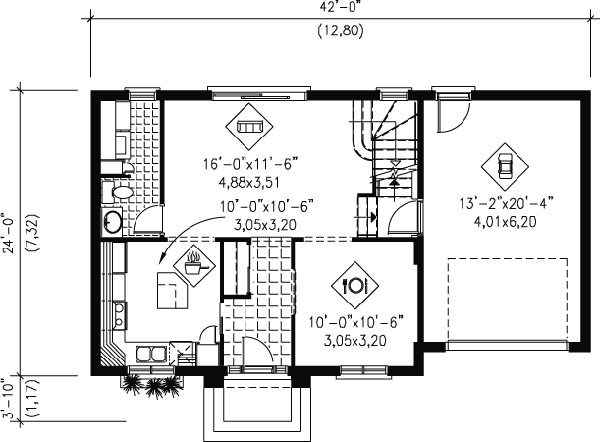 Colonial Floor Plan - Main Floor Plan #25-4160