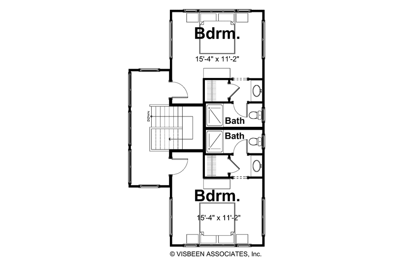 House Blueprint - Floor Plan - Upper Floor for Traditional House Plan #928-105 - 2 bed, 3 bath