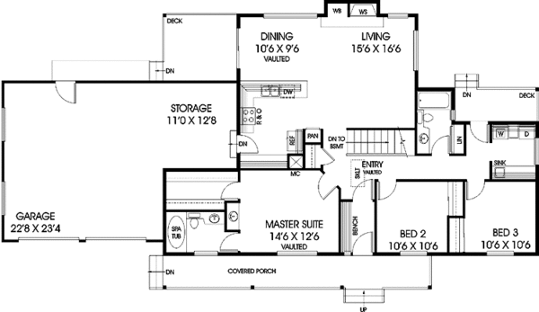 House Plan Design - Country Floor Plan - Main Floor Plan #60-840