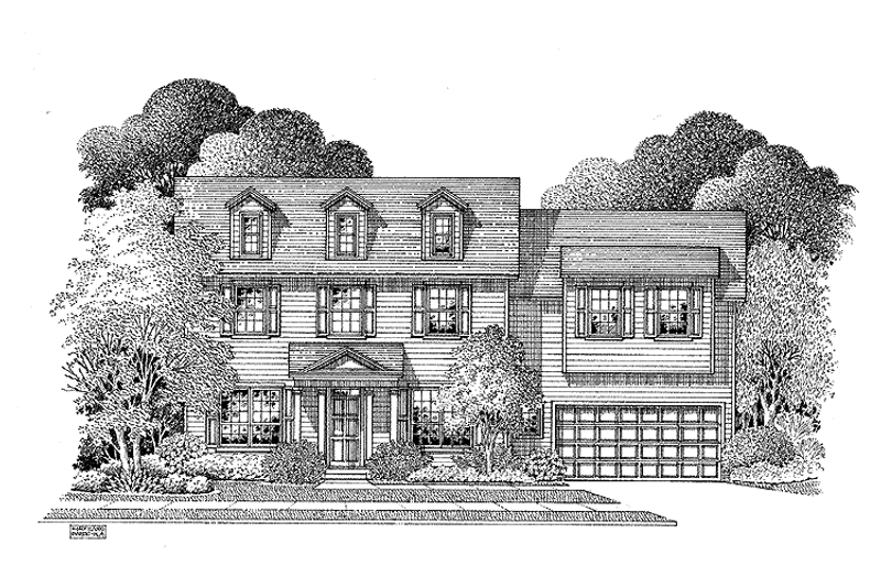 Home Plan - Colonial Exterior - Front Elevation Plan #999-66