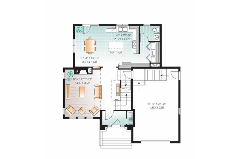Architectural House Design - Floor Plan - Main Floor for European House Plan #23-2539 - 3 bed, 1.5 bath