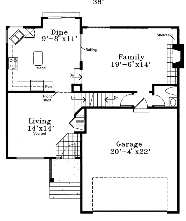 Architectural House Design - Ranch Floor Plan - Main Floor Plan #300-114