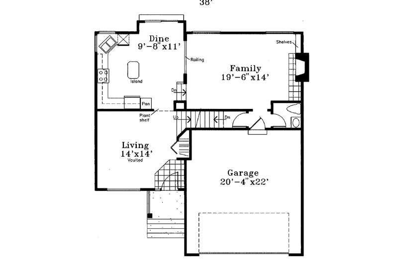 Dream House Plan - Floor Plan - Main Floor for Ranch House Plan #300-114 - 3 bed, 2.5 bath