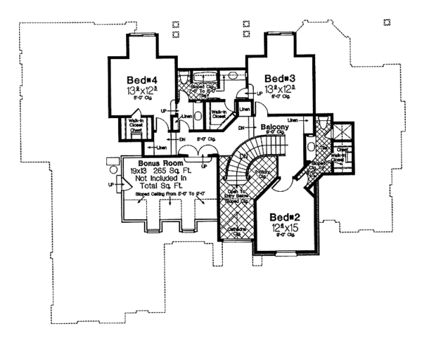 Dream House Plan - Country Floor Plan - Upper Floor Plan #310-1094