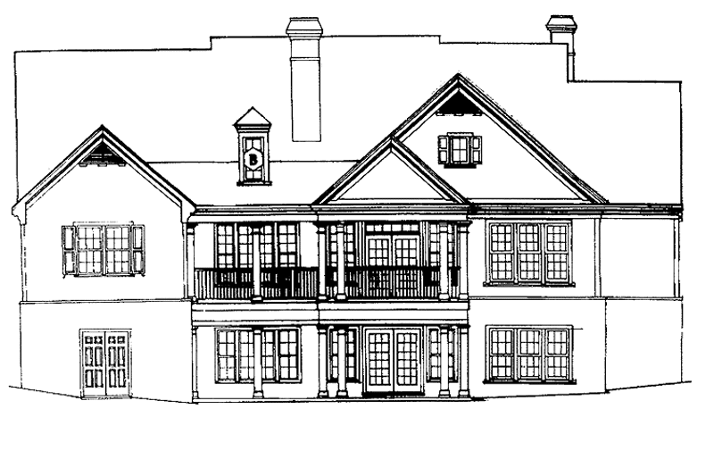 Home Plan - Exterior - Rear Elevation for Colonial House Plan #429-177 - 3 bed, 2.5 bath