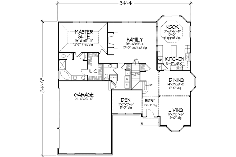 Home Plan - Floor Plan - Main Floor for European House Plan #320-1419 - 4 bed, 3.5 bath