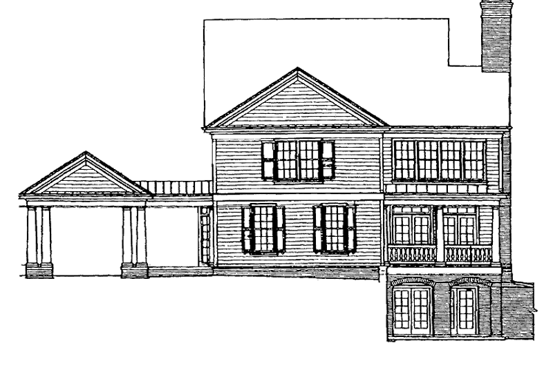 House Design - Exterior - Rear Elevation for Colonial House Plan #429-255 - 4 bed, 3.5 bath